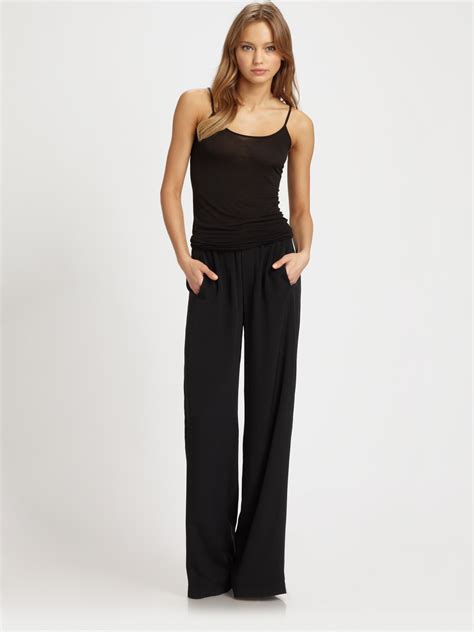 black silk pajama pants women.